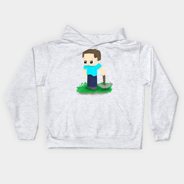 Cute Steve Kids Hoodie by Fickle and Fancy